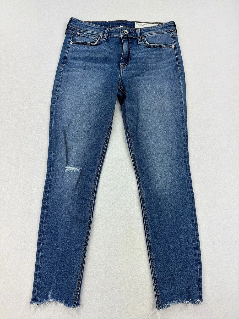 Rag & Bone Cate Mid Rise Ankle Skinny Medium Wash Blue Jeans Womens Sz 29